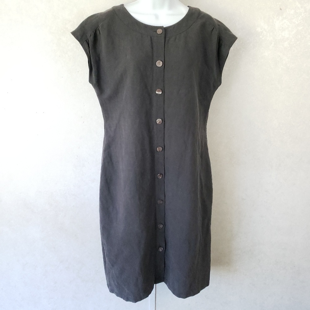 Pure Collection Linen Button Front Dress